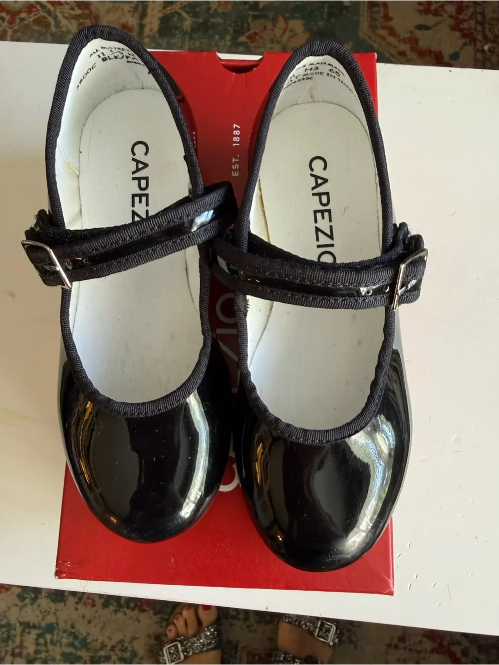 Capezio Girls' Black Patent Mary Jane Tap Shoes